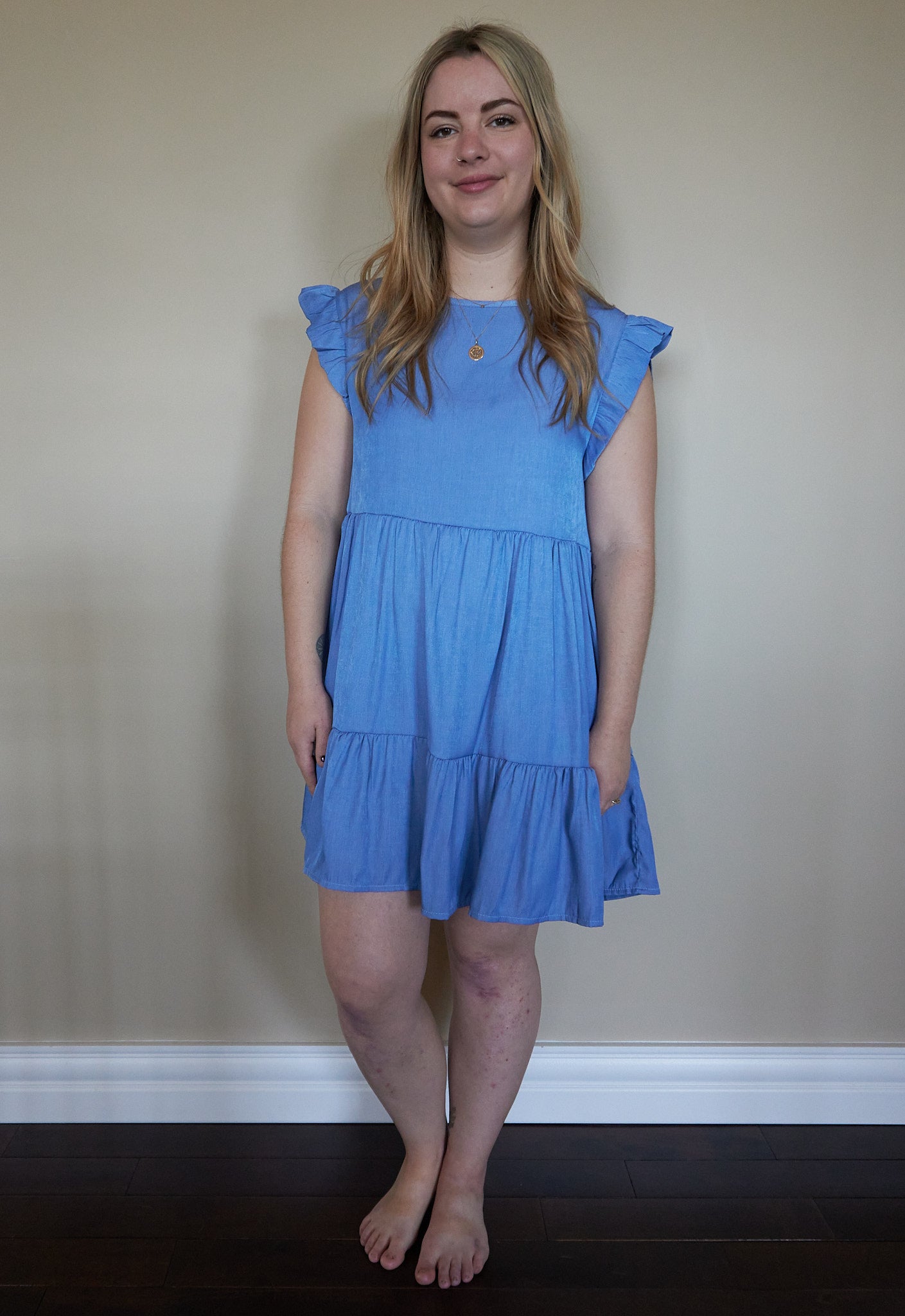 Flutter Sleeves Babydoll Dress