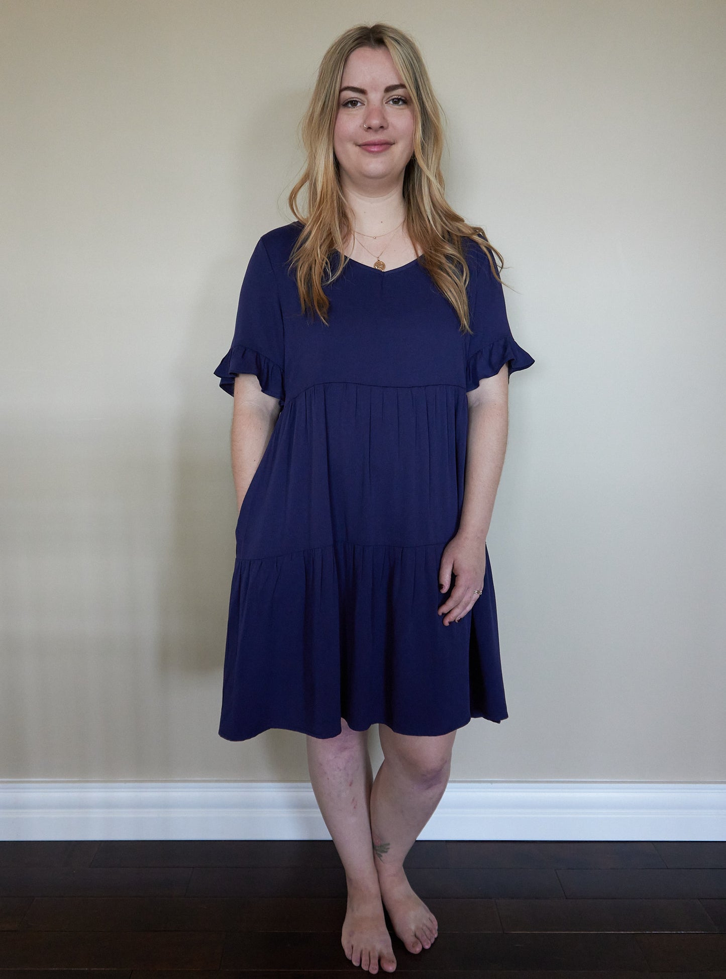 Ruffled Tiered Dress With Pockets