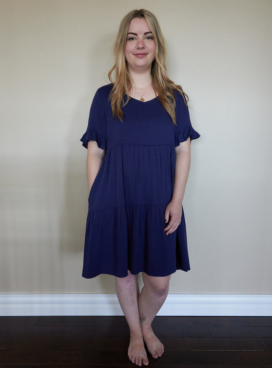 Ruffled Tiered Dress With Pockets