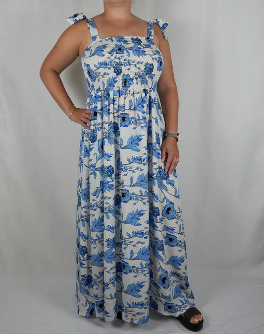 Tie Strap Maxi Floral Dress