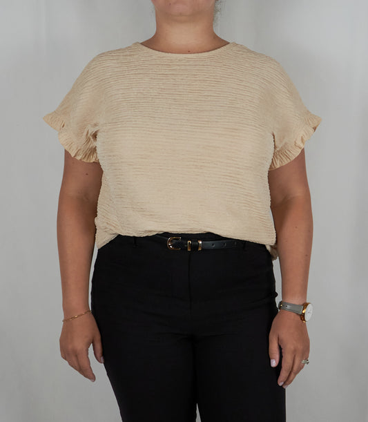 Textured Ruffled Short Sleeve