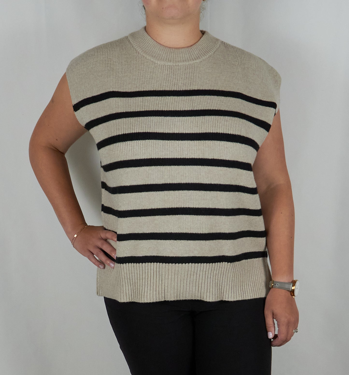 Striped Knitted Sweater Vest