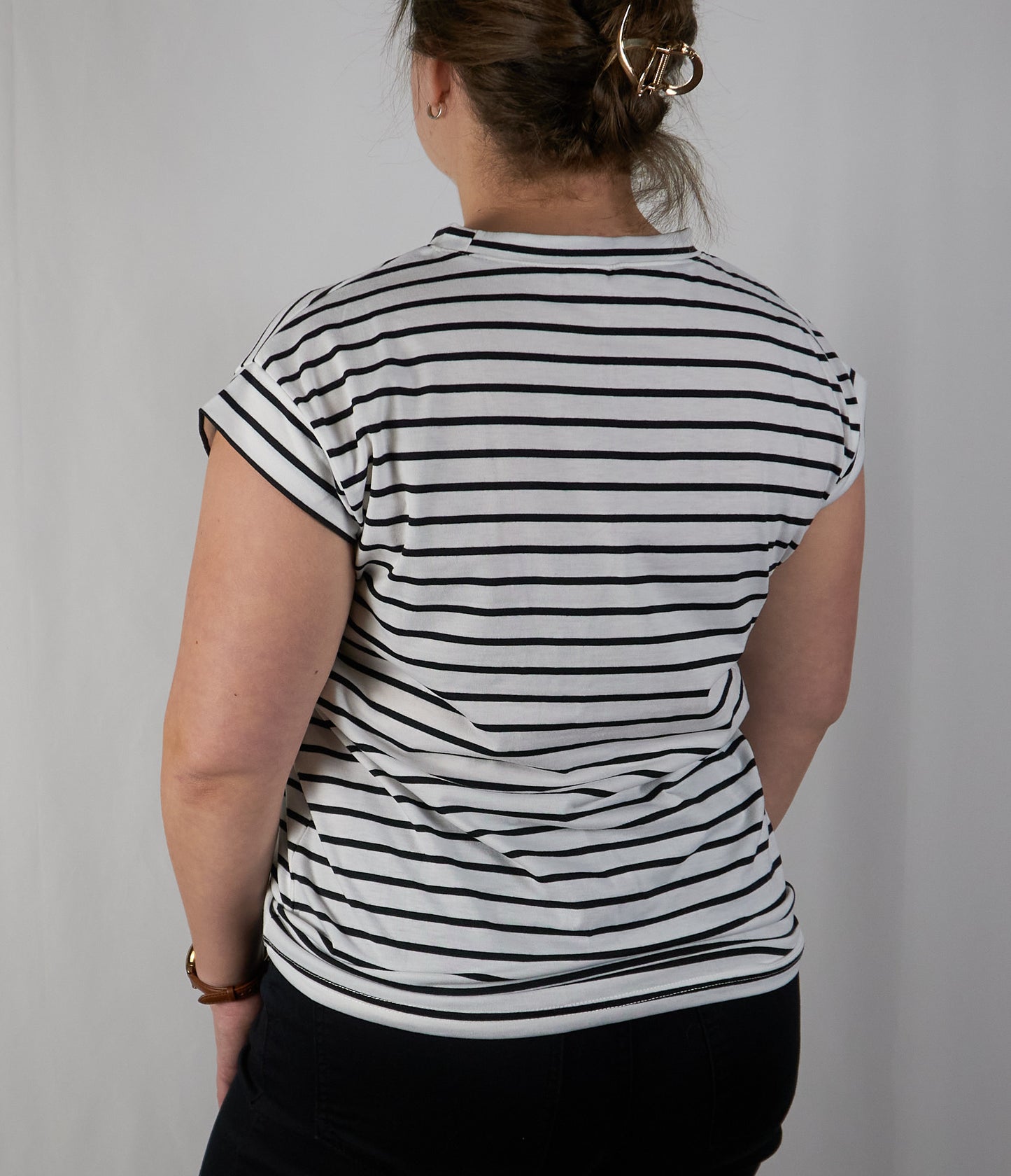 Striped Cap Sleeve Tee