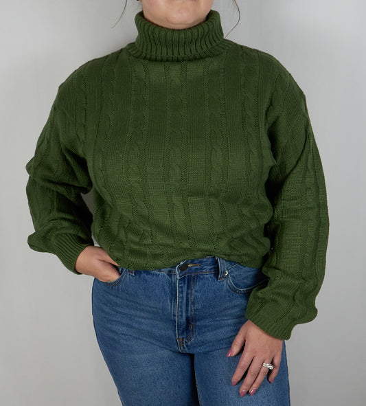 Cable Knit Turtleneck Sweater