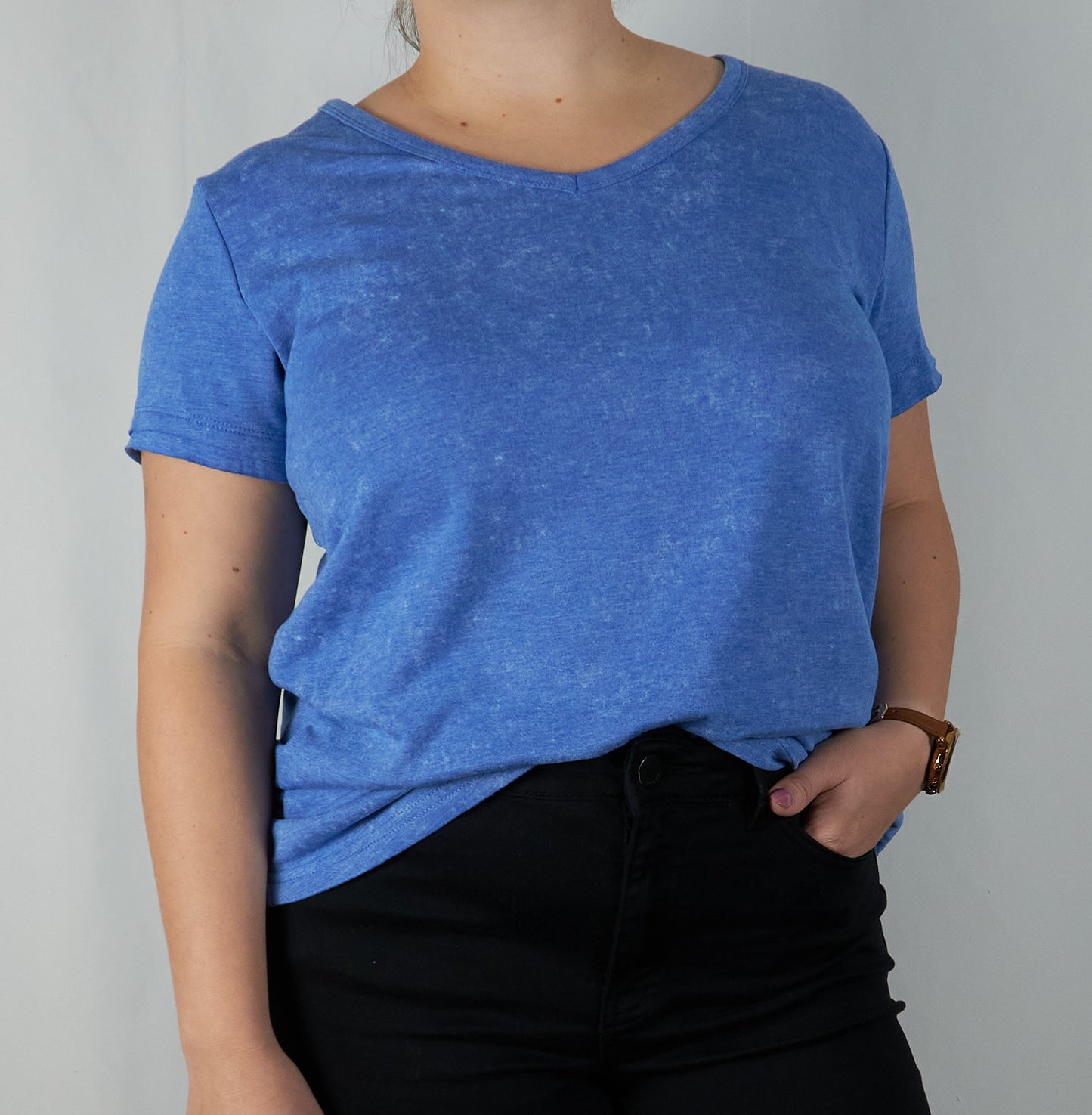 Washed V Neck Tee