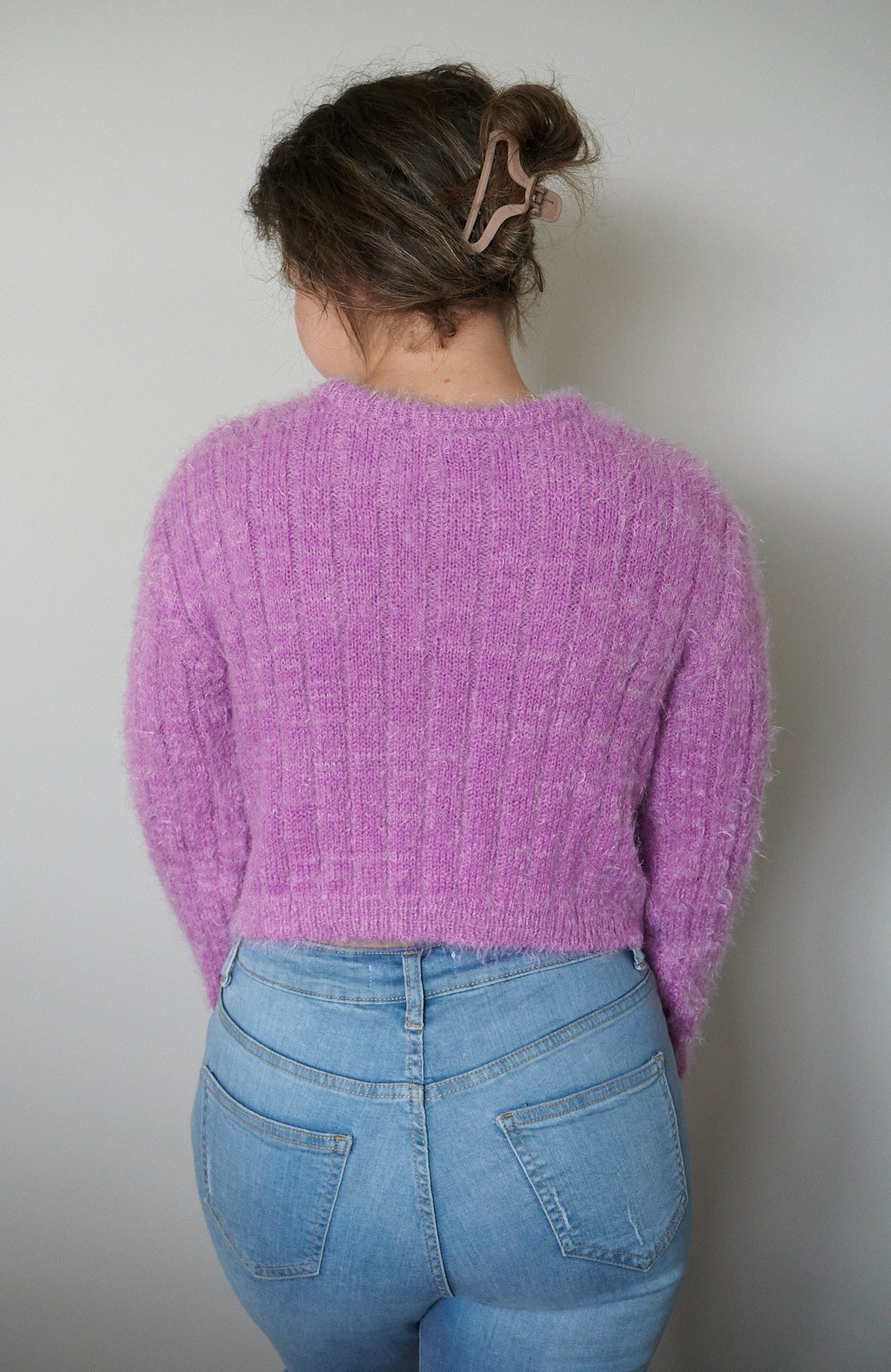 Soft Crop Sweater - Lilac