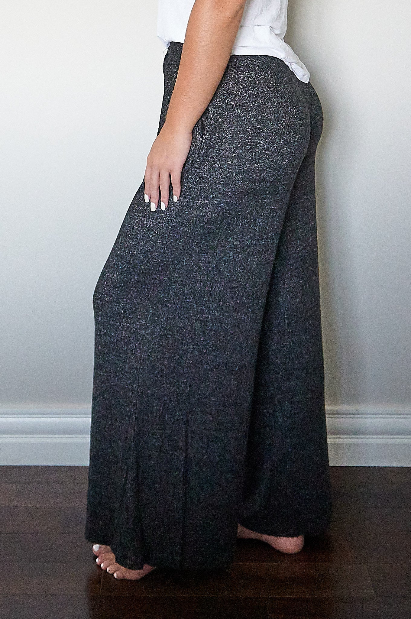 Wide Leg Lounge Pants - Black