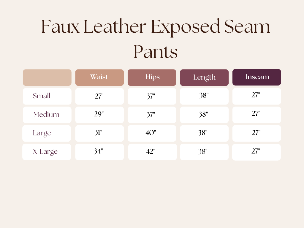 Faux Leather Exposed Seam Pants