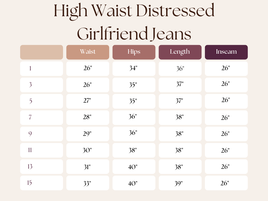 High Waist Distressed Girlfriend Jeans