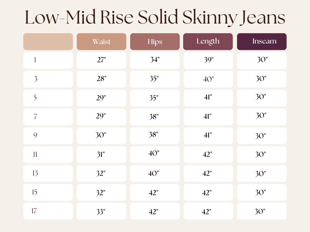 Low-Mid Rise Solid Skinny Jeans